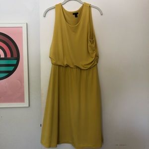 Dark yellow blouson waist dress
